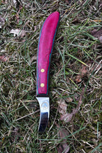 GoBarhuf Hufmesser Loop mit ergonomischem Holzgriff für präzise Strahl- und Sohlenpflege.